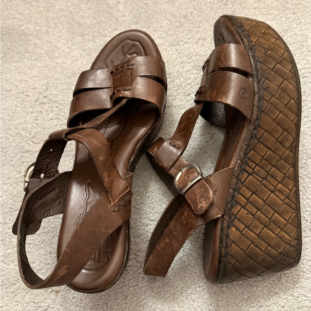 Born Brown Leather Gladiator Sandals - Picture 2 of 5